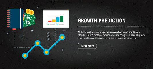 Growth prediction concept banner for internet.