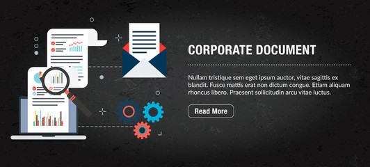 Corporate document concept banner for internet.