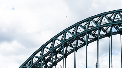 A top left hand section of the Tyne Bridge that spans the River Tyne connecting Gateshead and Newcastle upon Tyne.  Image taken on Newcastle side of the River.