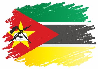 Flag of Mozambique, Republic of Mozambique. Template for award design, an official document with the flag of Mozambique. Bright, colorful vector illustration.
