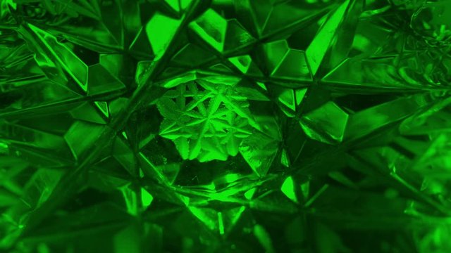rotating green crystal glass texture - crystal pattern