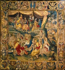 Fototapeta na wymiar Detail of the tapestry from Como Cathedral in Italy