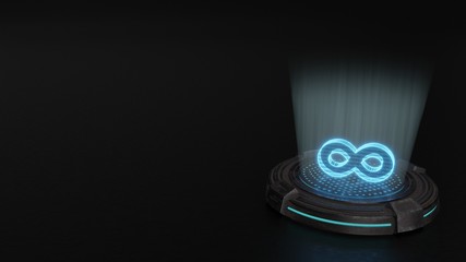 3d hologram symbol of infinity icon render