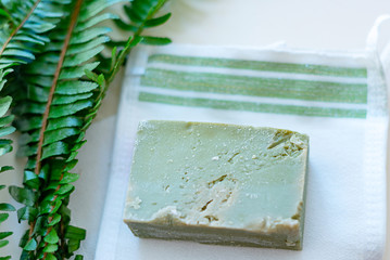 Turkish bath soap and loofah kese for hammam