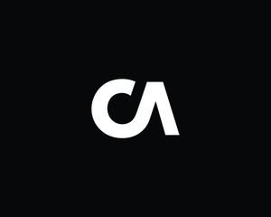 Creative and Minimalist Letter CA Logo Design Icon, Editable in Vector Format in Black and White Color - obrazy, fototapety, plakaty