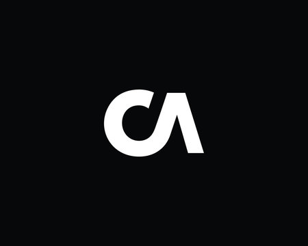 Creative and Minimalist Letter CA Logo Design Icon, Editable in Vector Format in Black and White Color