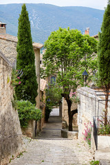 Bonnieux village street in Provence, France