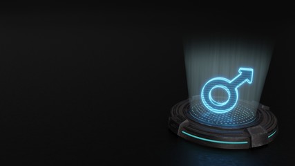 3d hologram symbol of mars icon render © Destrosvet
