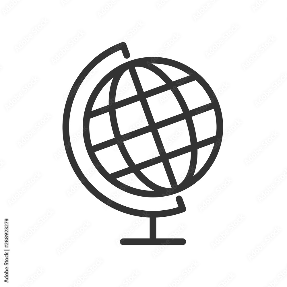 Poster globe outline ui web icon. globe vector icon for web, mobile and user interface design isolated on w