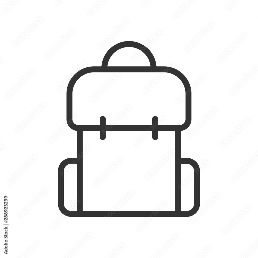 Poster backpack outline ui web icon. backpack vector icon for web, mobile and user interface design isolate