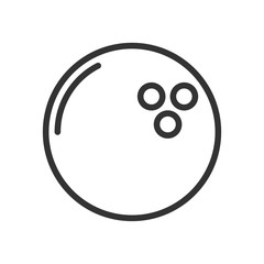 bowling ball outline ui web icon. bowling ball vector icon for web, mobile and user interface design isolated on white background