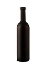illustration of matt wine bottle isolated on white background