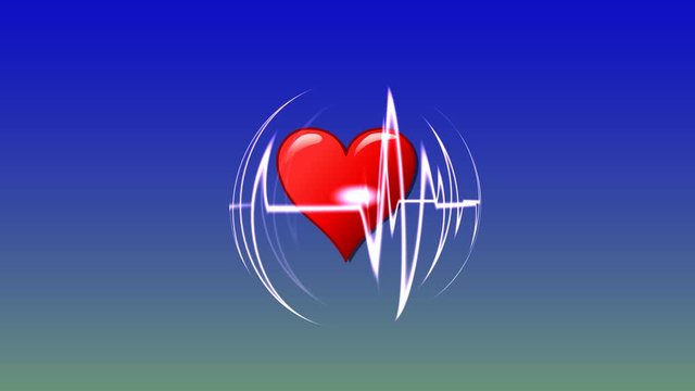 124 HEALTH and MEDICINE cardiogram of beating heart