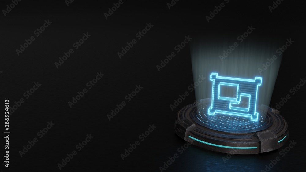 Poster 3d hologram symbol of object group icon render