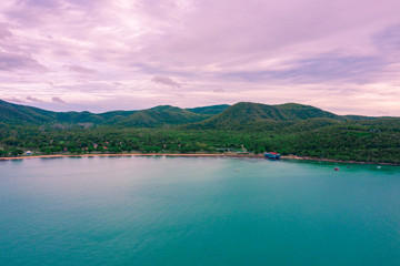 Aerial seascape in Sattahip city, Chonburi Thailand