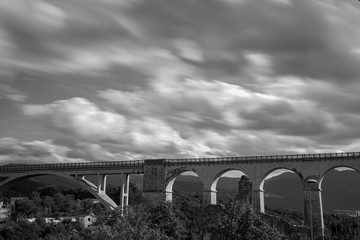 Isernia, Molise, Italy.  Santo Spirito railway bridge. View