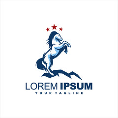 awesome standing horse logo design