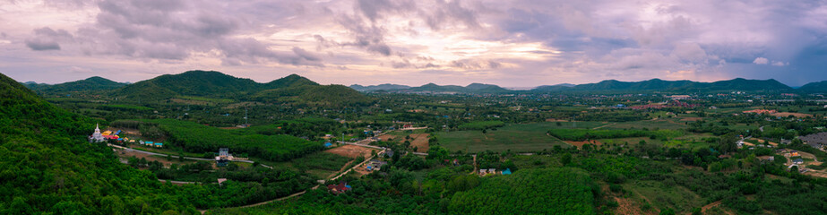 Fototapeta na wymiar Panorama view of Chonburi province, Thailand