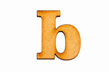 Lowercase letter b in wood - White background