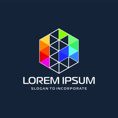 Hexagon letters T digital logo. technology icon. construction concept - vector
