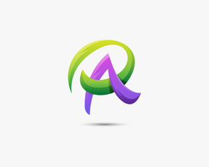 Abstract Letter A + R logo shape template