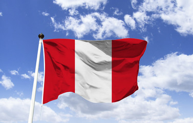 Flag of Peru, Three vertical stripes, the red sides, refers to the banner of the Incas and the flag of the Kingdom of Spain. White color symbolizes peace, purity of feeling and justice.