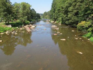 River Sazava at camp Stvoridla. Stvoridla Nature Reserve. Czech Republic