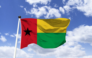 Flag of Guinea-Bissau represents the liberation of the African peoples. Green forests and agriculture. Yellow gold and wealth, Red independence fighters from Portugal. The Black Star 5 Man senses.
