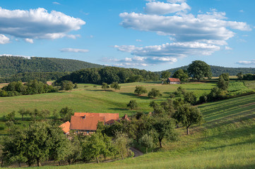 Fototapeta na wymiar Typische Landschaft im Odenwald