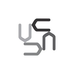 V letter rotation logo design vector