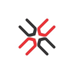 V letter rotation logo design vector