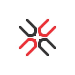 V letter rotation logo design vector