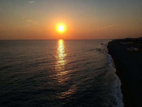 Sunset. Mediterranean Sea Sunset at Kizilot Beach. Manavgat, Antalya, Turkey