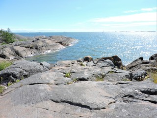 Fototapeta na wymiar rocks in the sea, Sveaborg, Finland