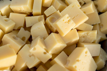 Close up of fresh Swiss cheese