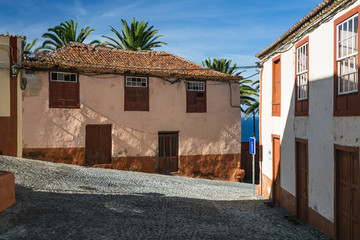 Steep Street in San Andres in La Palma, Spain