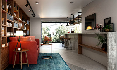 3d render of modern home interior