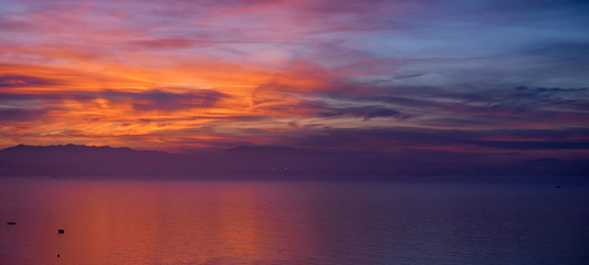 sunset over the bay of Santander 