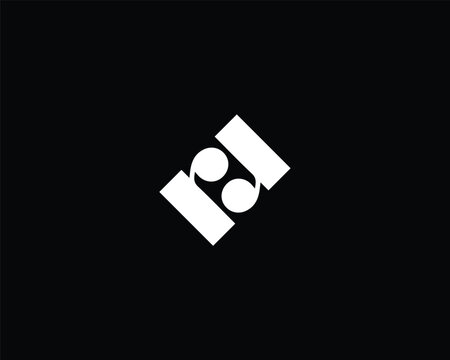 Creative and Minimalist Letter RR Logo Design Icon, Editable in Vector Format in Black and White Color