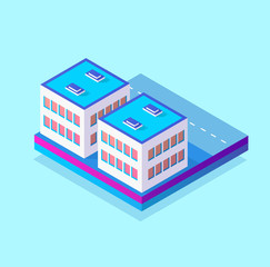Obraz premium Isometric 3d module block district part