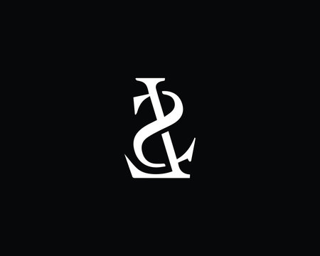 Creative and Minimalist Letter LS SL Logo Design Icon, Editable in Vector Format in Black and White Color