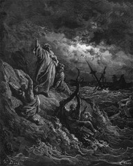 Fototapeta na wymiar Apostle Paul Shipwrecked Gustave Dore