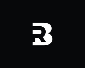 Creative and Minimalist Letter RB BR Logo Design Icon, Editable in Vector Format in Black and White Color - obrazy, fototapety, plakaty