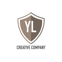 Fototapeta na wymiar Initial Letter YL Shield Design Loco Concept