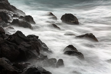 La Palma Rocks And Waves Long Exposure, Spain