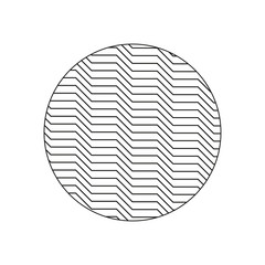 Abstract Lines Pattern. Black and White Space Circle Pattern. Geometric Lines