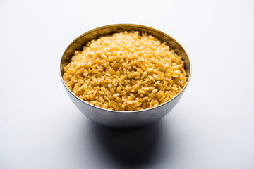 Salty and Fried Moong Dal Namkeen served in a bowl, selective focus