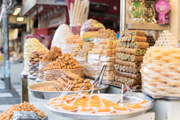 Traditional arabic and turkish sweets