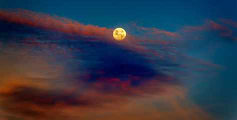 Moon at sunset