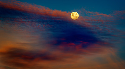 Moon at sunset